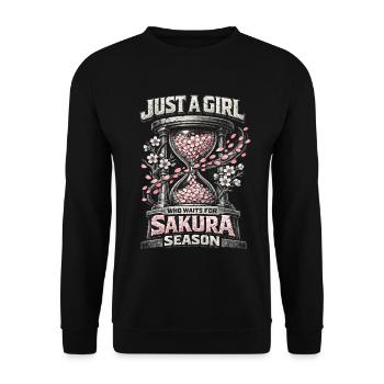 Cherry Blossom Sakura Cherry Blossom - Unisex Sweatshirt - black - Front - Alina (178cm) & Michal (187cm)