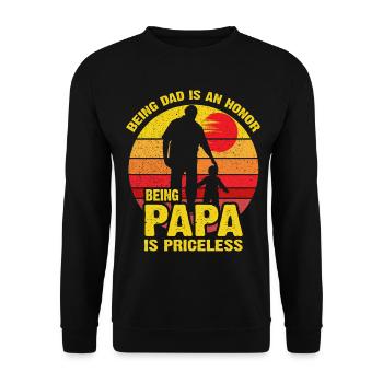 Papa est inestimable : l’honneur du père - Sweat-shirt Unisexe - noir - Devant - Alina (178cm) & Michal (187cm)