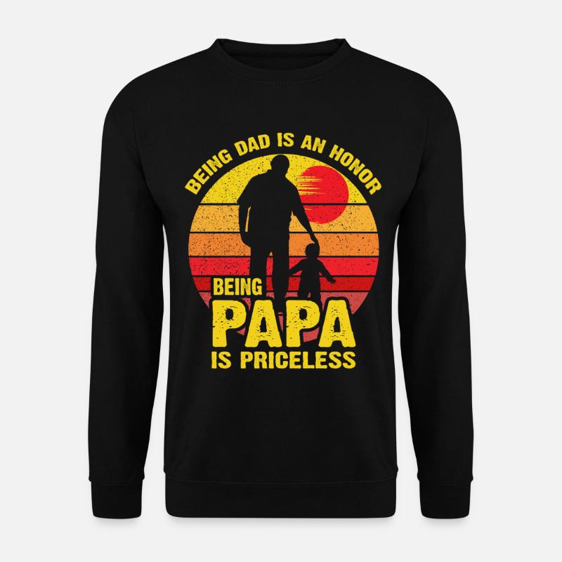 Papa Is Priceless: Dad Honor - Unisex Sweatshirt - black