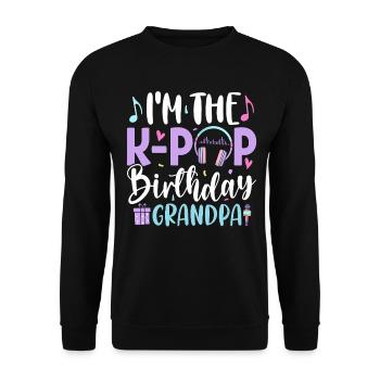 I'm The K Pop Birthday Grandpa - Unisex Sweatshirt - black - Front - Alina (178cm) & Michal (187cm)