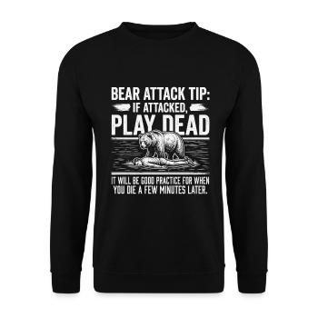 Bear Humor Shirt for Outdoor Fans - Unisex Sweatshirt - black - Front - Alina (178cm) & Michal (187cm)