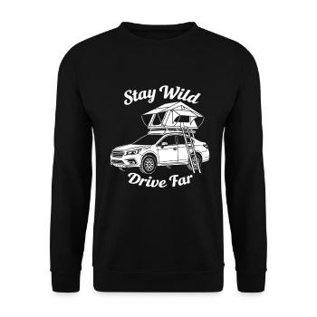 Dachzelt Offroad Shirt für Abenteuer Camper - Unisex Pullover - Schwarz - Vorne - Alina (178cm) & Michal (187cm)
