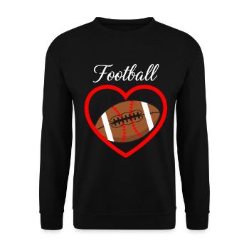 Football Heart Love Sports - Unisex Sweatshirt - black - Front - Alina (178cm) & Michal (187cm)
