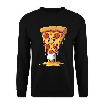 Tablier à pizza cool - Sweat-shirt Unisexe - noir - Devant - Alina (178cm) & Michal (187cm)