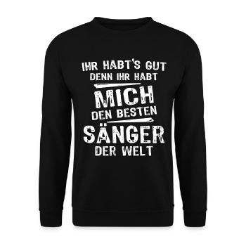 Sänger - Unisex Pullover - Schwarz - Vorne - Alina (178cm) & Michal (187cm)