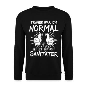 Sanitäter - Unisex Pullover - Schwarz - Vorne - Alina (178cm) & Michal (187cm)