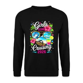 Les filles sont parties en croisière en vacances tropicales 2026 - Sweat-shirt Unisexe - noir - Devant - Alina (178cm) & Michal (187cm)