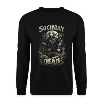 L’humour gothique du cimetière socialement mort - Sweat-shirt Unisexe - noir - Devant - Alina (178cm) & Michal (187cm)