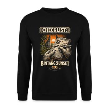 Voyage à Bali Coucher de soleil à Bintang - Sweat-shirt Unisexe - noir - Devant - Alina (178cm) & Michal (187cm)