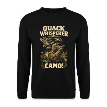 Chalatane Chasseur de Canards - Sweat-shirt Unisexe - noir - Devant - Alina (178cm) & Michal (187cm)
