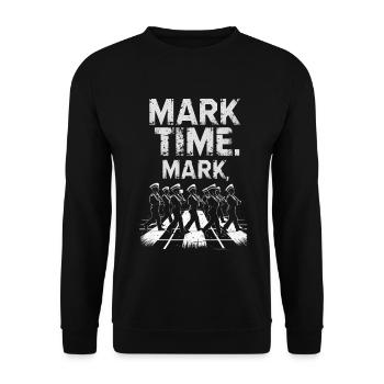 Fanfare de fanfare Brass Band Mark Time Mark - Sweat-shirt Unisexe - noir - Devant - Alina (178cm) & Michal (187cm)