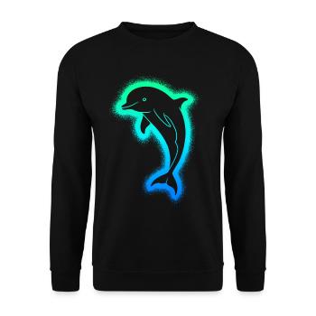 Dolphin Dolphin Men's Kids Boys Bottlenose dolphin - Unisex Sweatshirt - black - Front - Alina (178cm) & Michal (187cm)