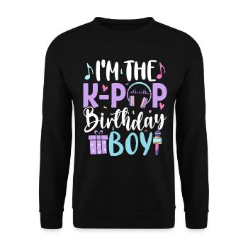 I'm The K Pop Birthday Boy - Unisex Sweatshirt - black - Front - Alina (178cm) & Michal (187cm)