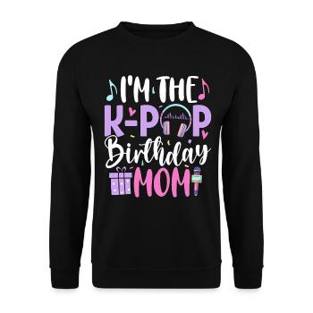 I'm The K Pop Birthday Mom - Unisex Sweatshirt - black - Front - Alina (178cm) & Michal (187cm)