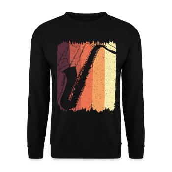 Saxophonist Vintage Retro Saxophones Saxophone - Unisex Sweatshirt - black - Front - Alina (178cm) & Michal (187cm)