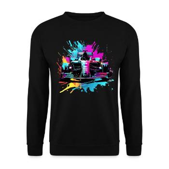 Voitures de course Voitures colorées avec des illustrations de plafond - Sweat-shirt Unisexe - noir - Devant - Alina (178cm) & Michal (187cm)