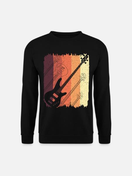 Retro Guitar Sunset Stripes - Unisex Sweatshirt - black