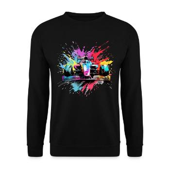 Speed Cars Racer Course Couleurs Splash Art Racing - Sweat-shirt Unisexe - noir - Devant - Alina (178cm) & Michal (187cm)