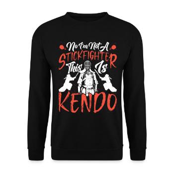 Kendo Sinobi Sticks Schwertkämpfer Kendo-Ausbilder - Unisex Pullover - Schwarz - Vorne - Alina (178cm) & Michal (187cm)