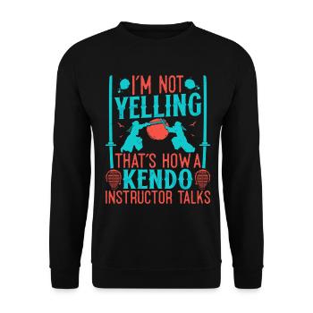 Kendo-Ausbilderschule Japanische Kampfkünste - Unisex Pullover - Schwarz - Vorne - Alina (178cm) & Michal (187cm)