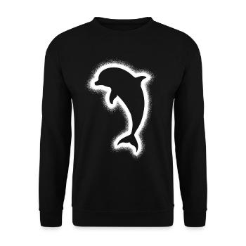 Dolphin Dolphin Kids Men Boys Bottlenose dolphin - Unisex Sweatshirt - black - Front - Alina (178cm) & Michal (187cm)