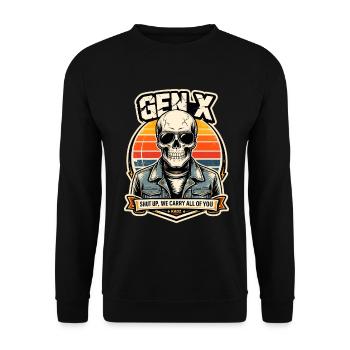 Skull Sunset Denim Rider - Unisex Sweatshirt - black - Front - Alina (178cm) & Michal (187cm)