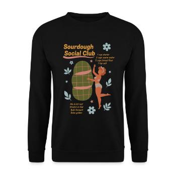 Sourdough Social Club Bread Baking Baker - Unisex Sweatshirt - black - Front - Alina (178cm) & Michal (187cm)