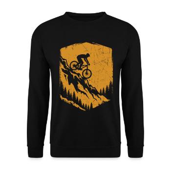 Mountain bike shirt for downhill bikers - Unisex Sweatshirt - black - Front - Alina (178cm) & Michal (187cm)