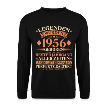 Legenden wurden 1956 geboren – 70. Geburtstag - Unisex Pullover - Schwarz - Vorne - Alina (178cm) & Michal (187cm)