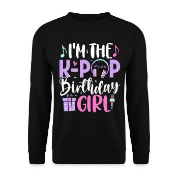 I'm The K Pop Birthday Girl - Unisex Sweatshirt - black - Front - Alina (178cm) & Michal (187cm)