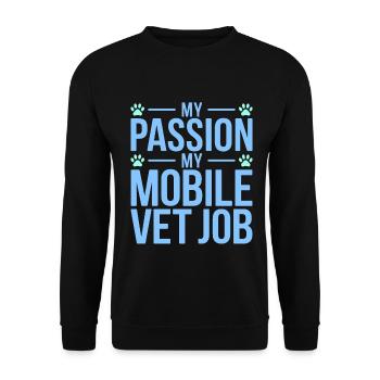Mobile Vet My Passion My Pet Care Professional - Unisex Pullover - Schwarz - Vorne - Alina (178cm) & Michal (187cm)