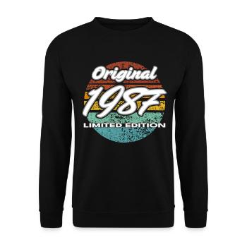 39e anniversaire Homme Épouse 4 ans 1987 Cadeau - Sweat-shirt Unisexe - noir - Devant - Alina (178cm) & Michal (187cm)