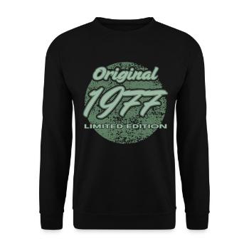 49th Birthday Man Wife 4 Years 1977 Gift - Unisex Sweatshirt - black - Front - Alina (178cm) & Michal (187cm)