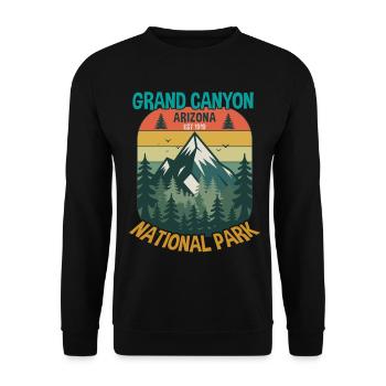 Grand Canyon Arizona Est 1919 National Park Retro - Unisex Sweatshirt - black - Front - Alina (178cm) & Michal (187cm)