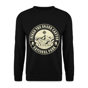 Ich bin im Grand Canyon Nationalpark gewandert - Unisex Pullover - Schwarz - Vorne - Alina (178cm) & Michal (187cm)