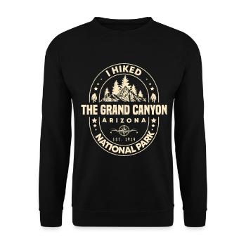Ich bin im Grand Canyon Nationalpark Wanderer gewandert - Unisex Pullover - Schwarz - Vorne - Alina (178cm) & Michal (187cm)