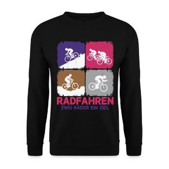 Radfahren Zwei Räder Ziel - Unisex Pullover - Schwarz - Vorne - Alina (178cm) & Michal (187cm)