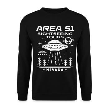 Area 51 Besichtigungstouren - Unisex Pullover - Schwarz - Vorne - Alina (178cm) & Michal (187cm)