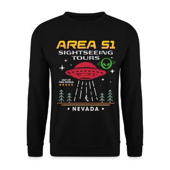 Area 51 Besichtigungstouren - Unisex Pullover - Schwarz - Vorne - Alina (178cm) & Michal (187cm)