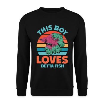 Propriétaire de poissons Betta Aquarium Aquarium Siamois - Sweat-shirt Unisexe - noir - Devant - Alina (178cm) & Michal (187cm)