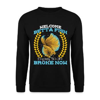 Betta Fish Keeper Aquariophile Aquarium Siamois - Sweat-shirt Unisexe - noir - Devant - Alina (178cm) & Michal (187cm)