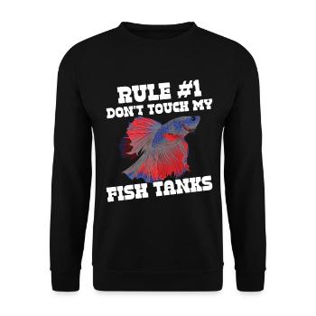 Propriétaire d’aquarium Betta Aquariophile Siamois Combat - Sweat-shirt Unisexe - noir - Devant - Alina (178cm) & Michal (187cm)
