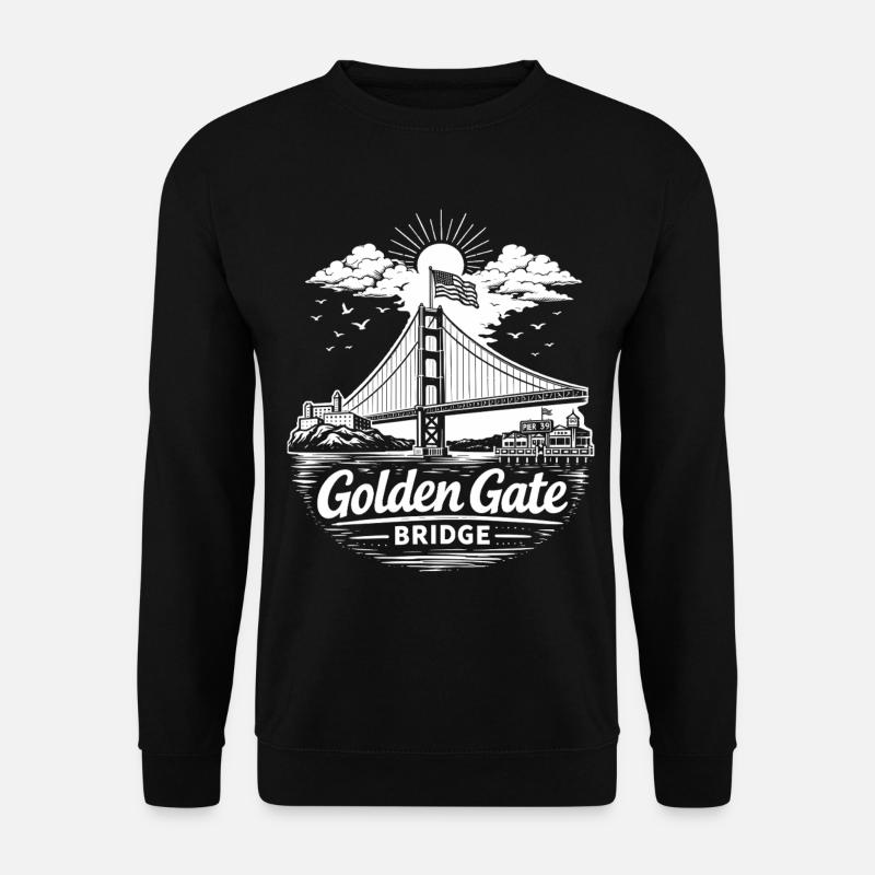 Most Golden Gate, San Francisco, Kalifornia - Bluza unisex - czarny