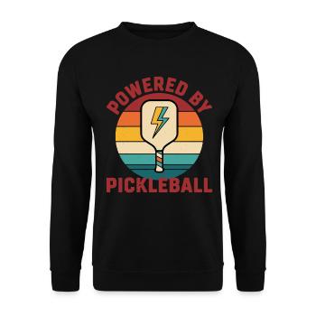Joueur drôle de Pickleball Powered By Pickleball - Sweat-shirt Unisexe - noir - Devant - Alina (178cm) & Michal (187cm)