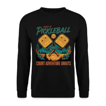 Pickleball Spirit Of Pickleball Court Adventure - Unisex Sweatshirt - black - Front - Alina (178cm) & Michal (187cm)