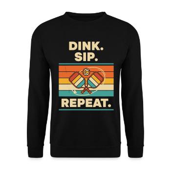 Pickleball Funny Player Love Pickleball Dink Sip - Unisex Sweatshirt - black - Front - Alina (178cm) & Michal (187cm)