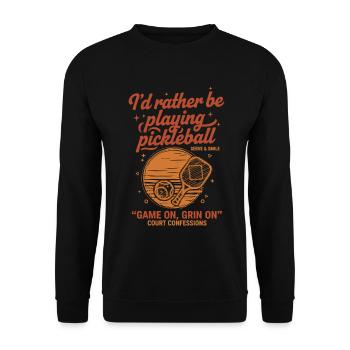Pickleball Id Rather Be Playing Funny Player Love - Unisex Sweatshirt - black - Front - Alina (178cm) & Michal (187cm)