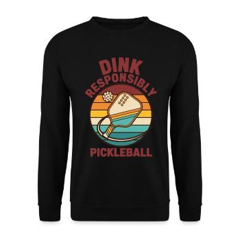 Pickleball Dink Responsibly funny player pickle - Unisex Sweatshirt - black - Front - Alina (178cm) & Michal (187cm)