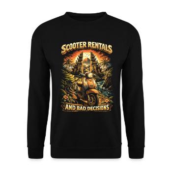 Location de scooters de voyage à Bali et mauvaises décisions - Sweat-shirt Unisexe - noir - Devant - Alina (178cm) & Michal (187cm)