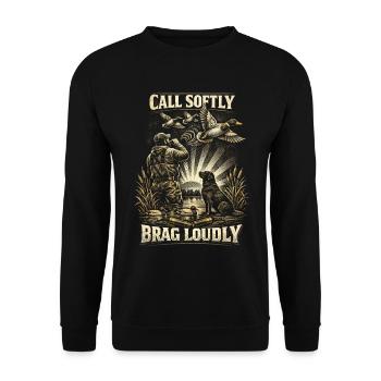 Cri de chasse aux canards se vante doucement bruyamment - Sweat-shirt Unisexe - noir - Devant - Alina (178cm) & Michal (187cm)